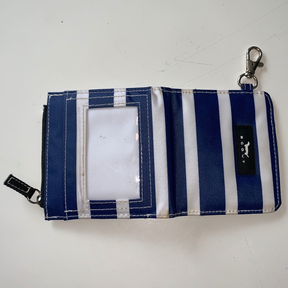 SCOUT Wallet Navy Blue and White Striped Preppy Nautical wallet, Coin pocket - Picture 6 of 6